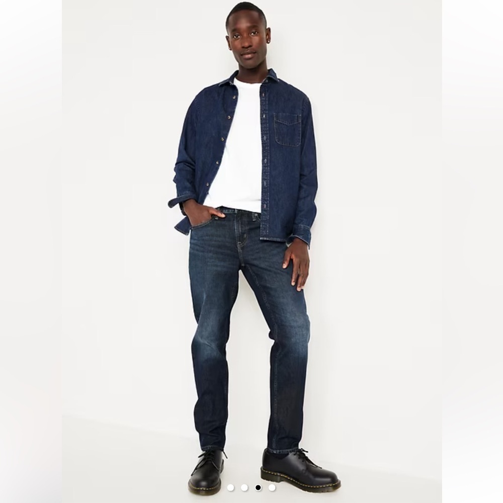 Old Navy Men's Deep Blue Jeans in Athletic Taper Slim Flex